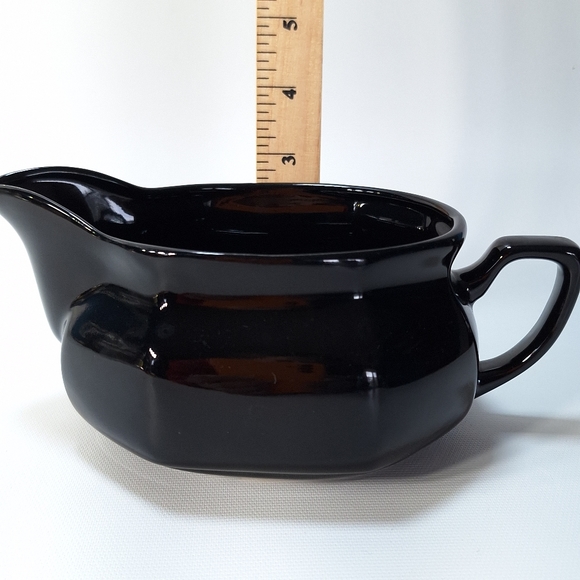 Vintage Black Octagon Shaped Gravy Boat  Dish - Picture 9 of 9